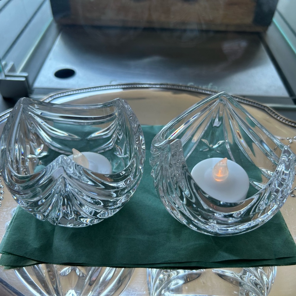 Vintage Mikasa Elegant Clear Glass Tealight Holders